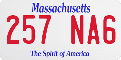 MA license plate 257NA6