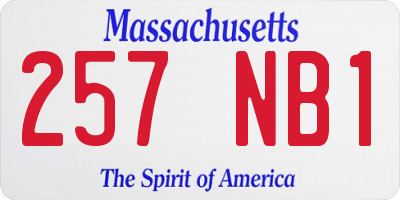 MA license plate 257NB1