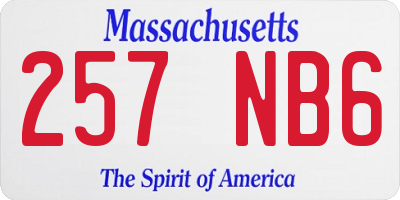 MA license plate 257NB6