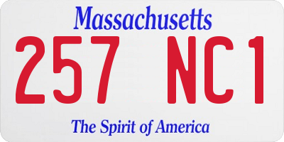 MA license plate 257NC1