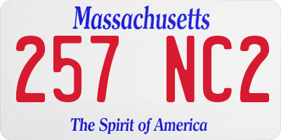 MA license plate 257NC2
