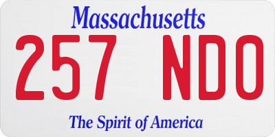 MA license plate 257ND0