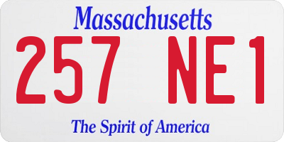 MA license plate 257NE1