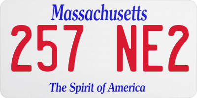MA license plate 257NE2