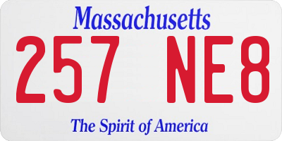 MA license plate 257NE8
