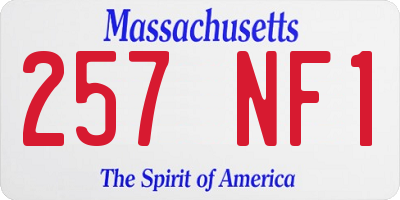 MA license plate 257NF1