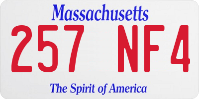 MA license plate 257NF4