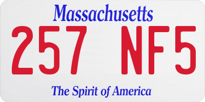 MA license plate 257NF5
