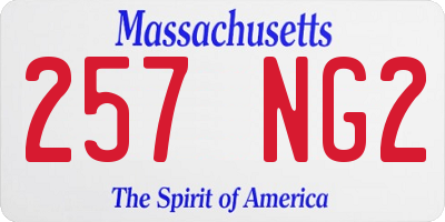 MA license plate 257NG2