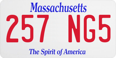 MA license plate 257NG5