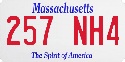 MA license plate 257NH4