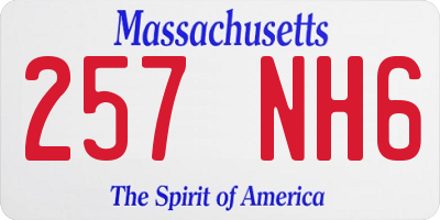 MA license plate 257NH6