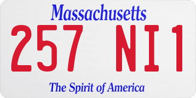 MA license plate 257NI1