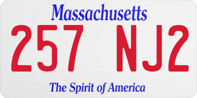MA license plate 257NJ2
