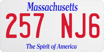 MA license plate 257NJ6