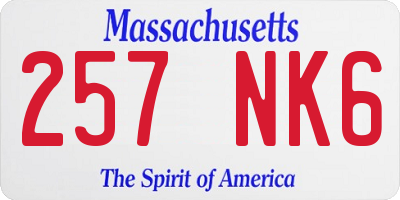 MA license plate 257NK6