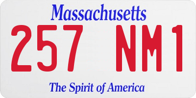 MA license plate 257NM1