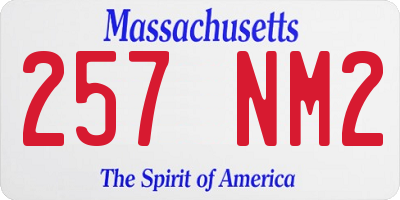MA license plate 257NM2