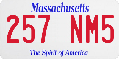 MA license plate 257NM5