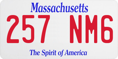 MA license plate 257NM6