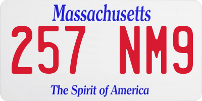 MA license plate 257NM9