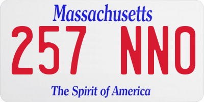 MA license plate 257NN0