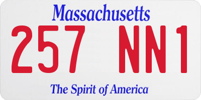 MA license plate 257NN1