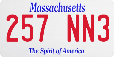 MA license plate 257NN3