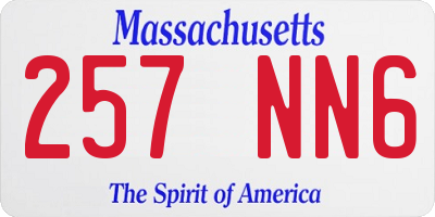 MA license plate 257NN6