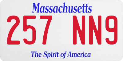 MA license plate 257NN9