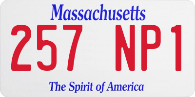 MA license plate 257NP1
