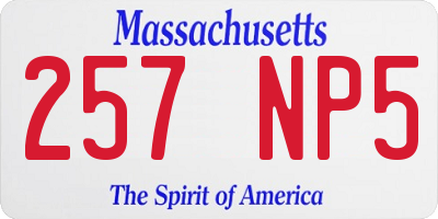 MA license plate 257NP5