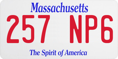 MA license plate 257NP6