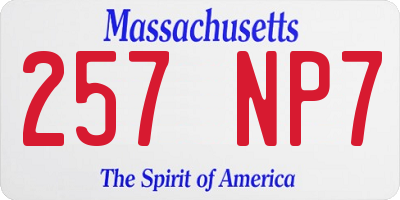 MA license plate 257NP7