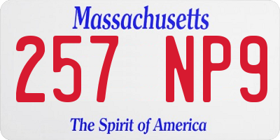 MA license plate 257NP9