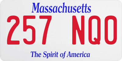 MA license plate 257NQ0