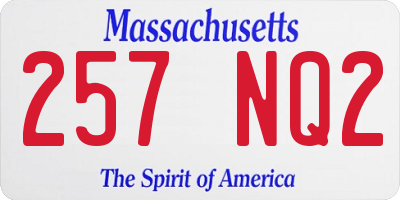 MA license plate 257NQ2