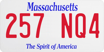 MA license plate 257NQ4