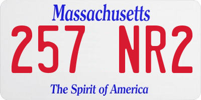 MA license plate 257NR2
