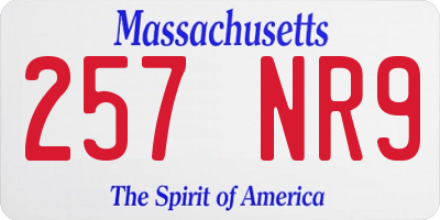 MA license plate 257NR9