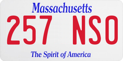 MA license plate 257NS0