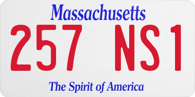 MA license plate 257NS1