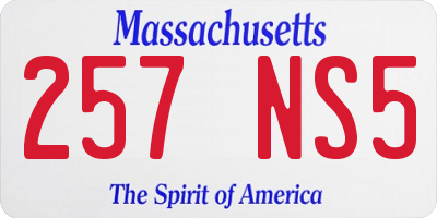 MA license plate 257NS5