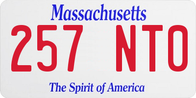 MA license plate 257NT0