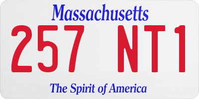 MA license plate 257NT1
