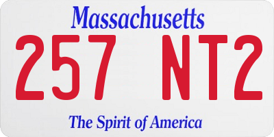 MA license plate 257NT2