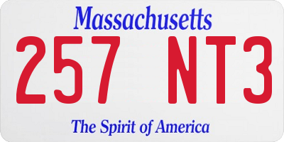 MA license plate 257NT3