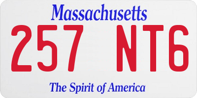 MA license plate 257NT6