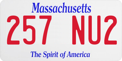 MA license plate 257NU2