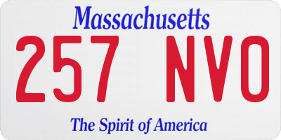 MA license plate 257NV0
